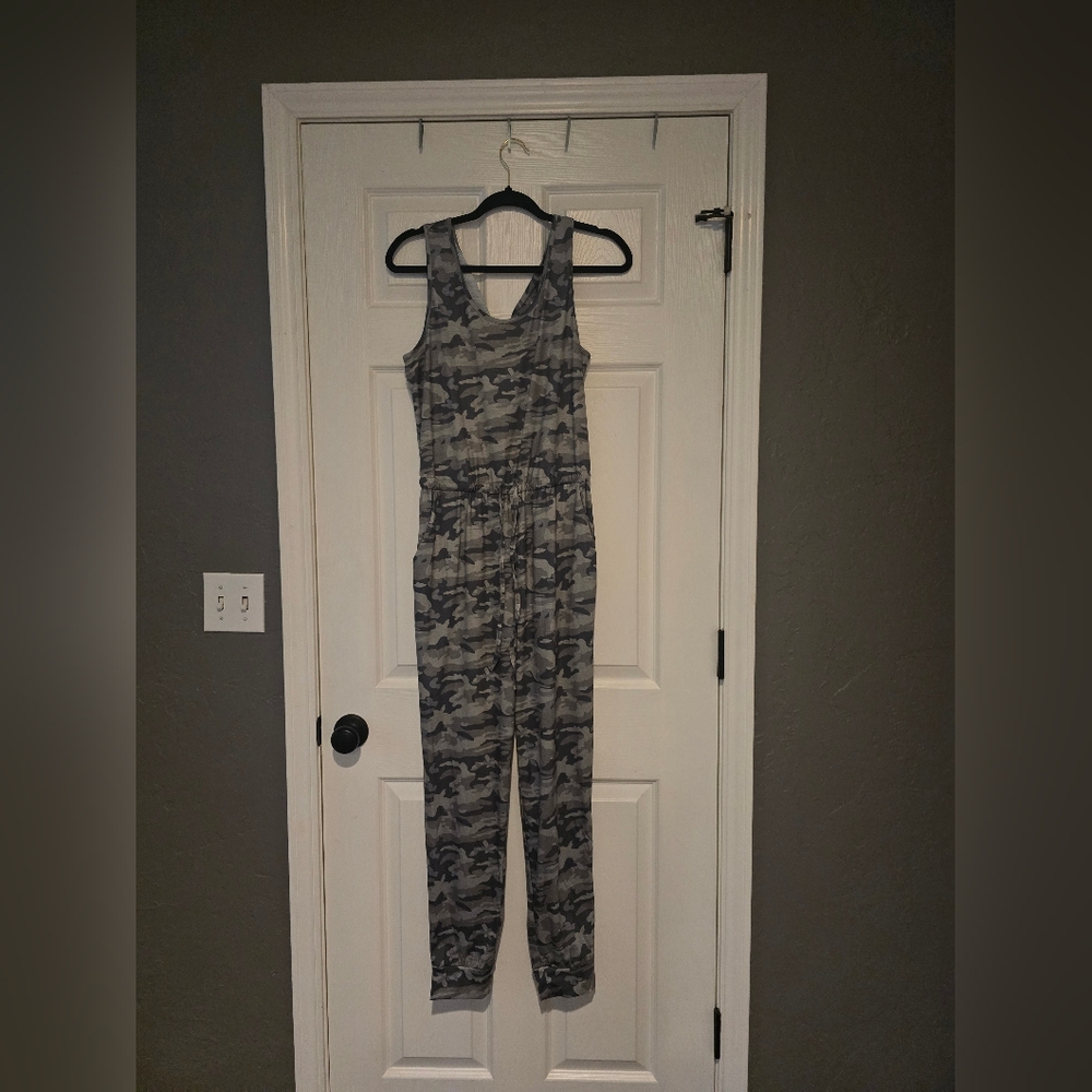 NWT Bourique Gray Camouflage Jumpsuit